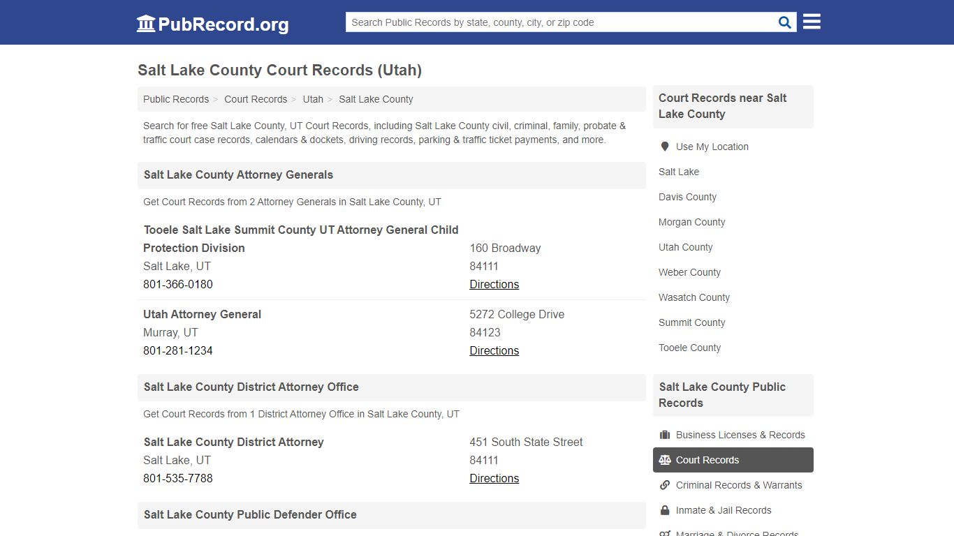 Free Salt Lake County Court Records (Utah Court Records)