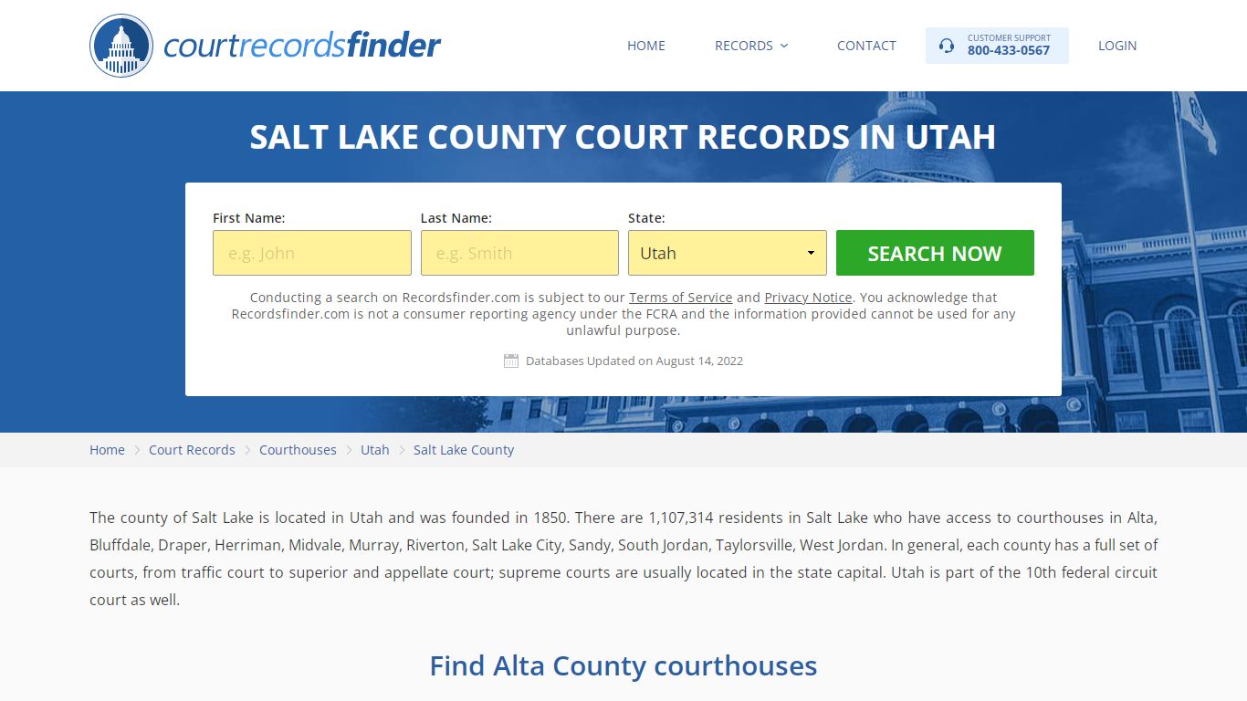 Salt Lake County, UT Court Records - Find Salt Lake ...