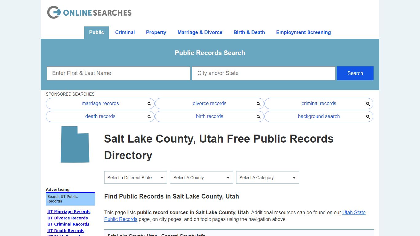 Salt Lake County, Utah Public Records Directory
