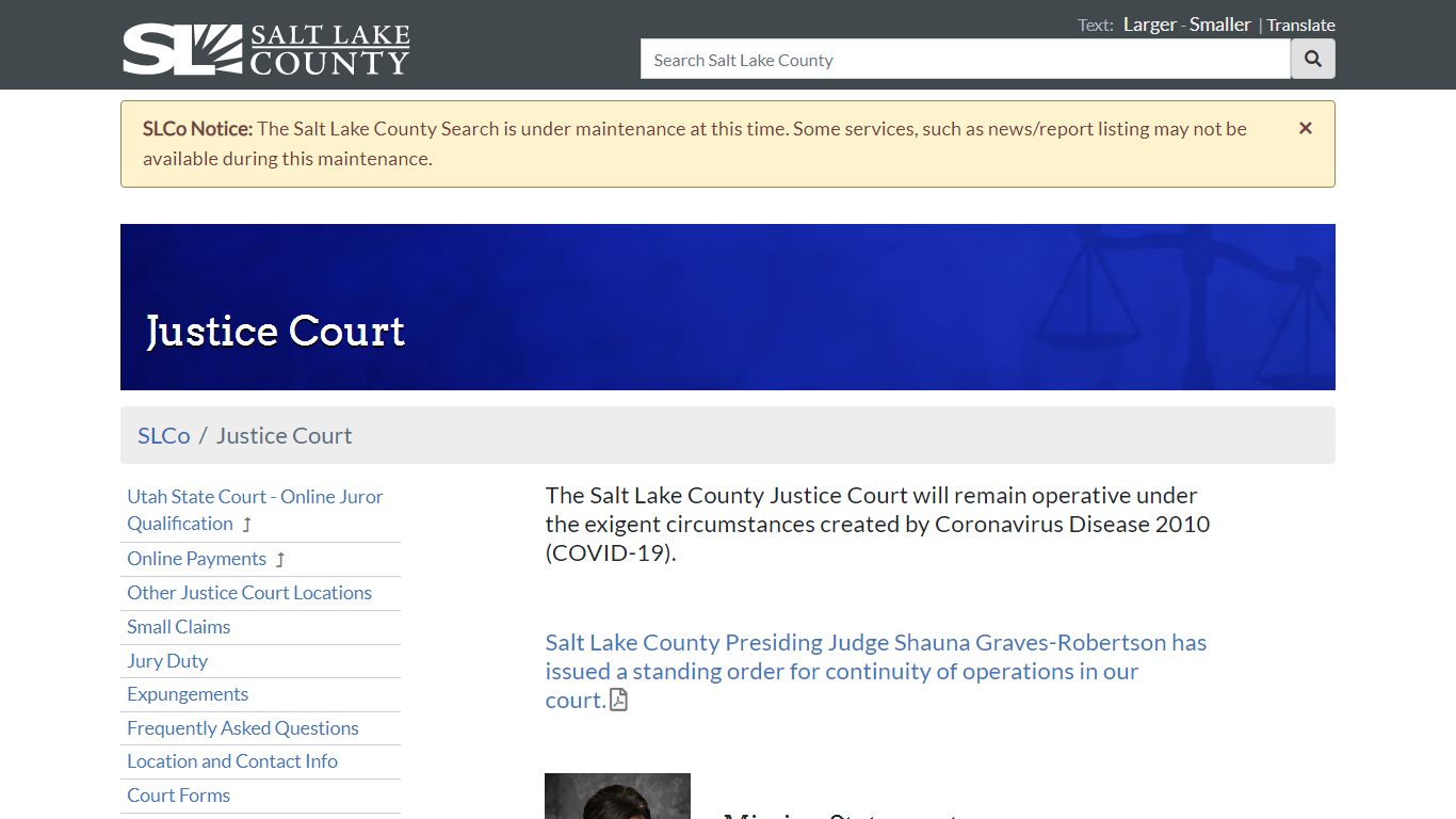Justice Court | SLCo - Salt Lake County | SLCo